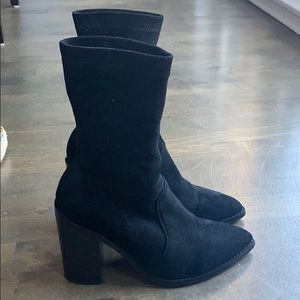 Sol Sana Block Heel Sock Bootie Black